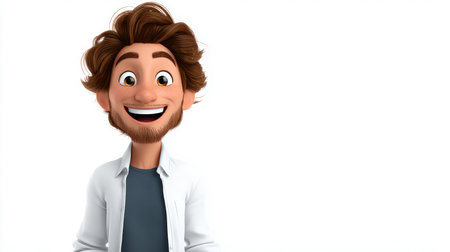 passionwith a cheerful face 3d character, transparent background.の素材