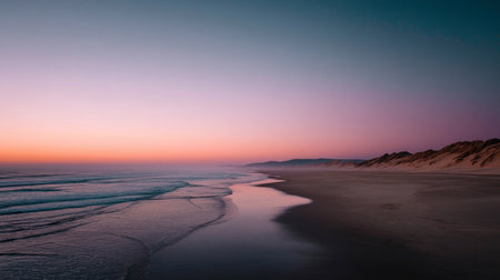 Free space nature background for your decor. Blurred beach background with green coconut palm trees. Sunny day with blue sky and sunlight. Summer time. Beautiful nature sea ocean mountains and landscape, sceneryの素材