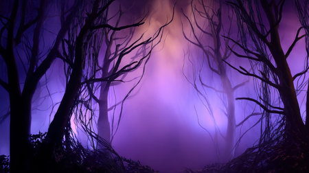 Halloween pumpkin on abandoned old road and medieval castle on the backgroundの素材