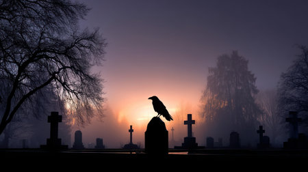Halloween pumpkin on abandoned old road and medieval castle on the backgroundの素材