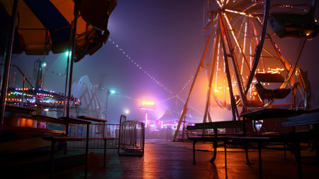 Halloween pumpkin on abandoned old road and medieval castle on the backgroundの素材