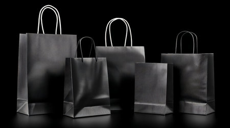 Art object for Black Friday, sales and promotions with a dark, black, colorful and effective theme. Luxury picture for advertising goods on the day of big discounts. Abstract background.の素材