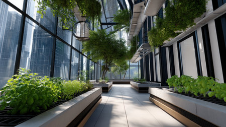 Agricultural robot and autonomous car working in smart farm, future 5G technology with smart farming concept. Modernization and implementation of new technologies in agricultural direction.の素材