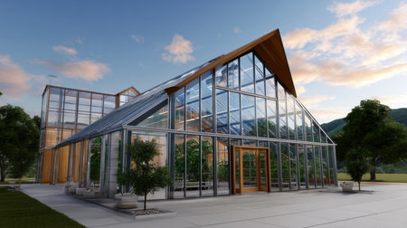 Agricultural robot and autonomous car working in smart farm, future 5G technology with smart farming concept. Modernization and implementation of new technologies in agricultural direction.の素材