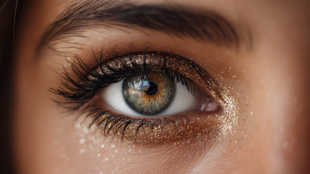 Beautiful, unusual, bright eye close-up with details of light blue iris. Ophthalmologist, buying glasses and optics, advertising vision.の素材