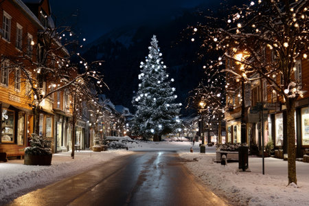 A chic, creative, and beautiful Christmas or New Year tree for the interior of a stylish home or office, in a minimalist styleの素材