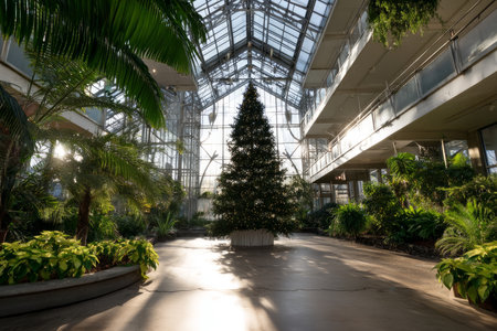 A chic, creative, and beautiful Christmas or New Year tree for the interior of a stylish home or office, in a minimalist styleの素材