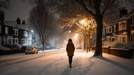 Loneliness during christmas holidays with copy space, holiday contrast, aging, and emotional storytelling.の素材