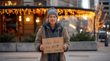 As a result of winter's cold, harshness, and warmth, holidays merge into one moment. The concept of loneliness and social support.の素材