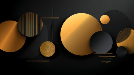 Art object for Black Friday, sales and promotions with a dark, black, colorful and effective theme. Luxury picture for advertising goods on the day of big discounts. Abstract background.の素材