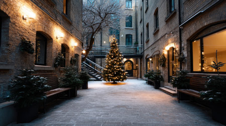 Merry Christmas and Happy Holidays greeting card, frame, and banner. New Year. Noel. Winter Christmas themeの素材