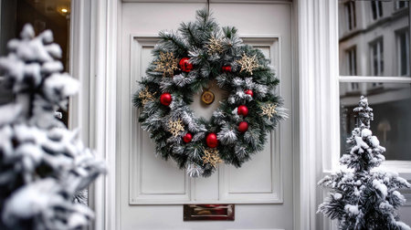 Merry Christmas and Happy Holidays greeting card, frame, and banner. New Year. Noel. Winter Christmas themeの素材