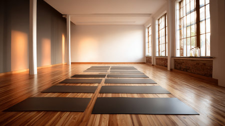 Equipment and exercise machines in the fitness center modern gym for sports, fitness and yoga. Healthy lifestyle, life on sports, maintaining a figure in a slim body.の素材