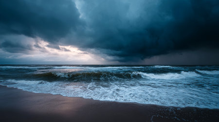 Calm close-up of calm sea water waves with palm trees. Beautiful panorama, tropical island beach landscape exotic shore coast. Summer vacation, holiday amazing nature. Sea background.の素材
