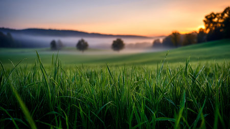 A beautiful, sun-drenched spring summer meadow. Natural colorful panoramic landscape with many wild flowers of daisies against blue sky. A frame with soft selective focusの素材