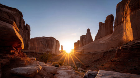 A beautiful desert backdrop. A gorgeous scene straight out of an Arabian fairy tale, where sand, heat, and silence reignの素材