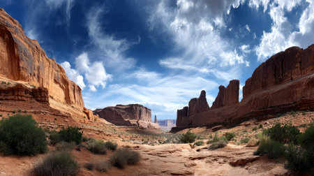 A beautiful desert backdrop. A gorgeous scene straight out of an Arabian fairy tale, where sand, heat, and silence reignの素材