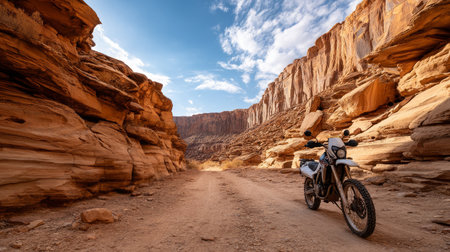 A beautiful desert backdrop. A gorgeous scene straight out of an Arabian fairy tale, where sand, heat, and silence reignの素材