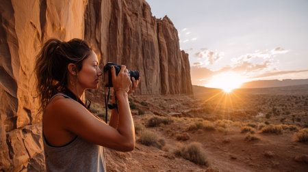 A beautiful desert backdrop. A gorgeous scene straight out of an Arabian fairy tale, where sand, heat, and silence reignの素材