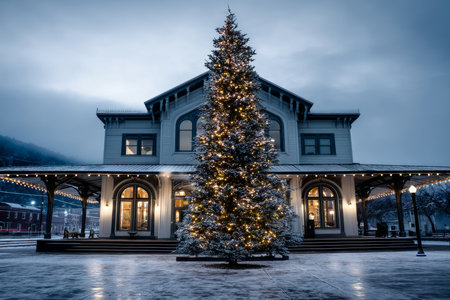 A chic, creative, and beautiful Christmas or New Year tree for the interior of a stylish home or office, in a minimalist styleの素材