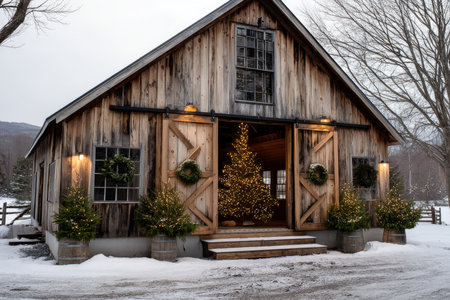 A chic, creative, and beautiful Christmas or New Year tree for the interior of a stylish home or office, in a minimalist styleの素材