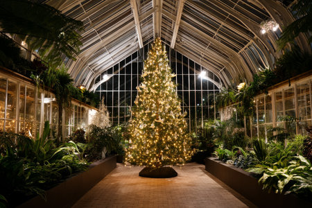 A chic, creative, and beautiful Christmas or New Year tree for the interior of a stylish home or office, in a minimalist styleの素材