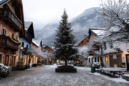 A chic, creative, and beautiful Christmas or New Year tree for the interior of a stylish home or office, in a minimalist styleの素材