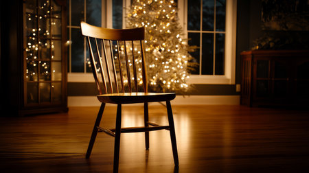 Loneliness during christmas holidays with copy space, holiday contrast, aging, and emotional storytelling.の素材