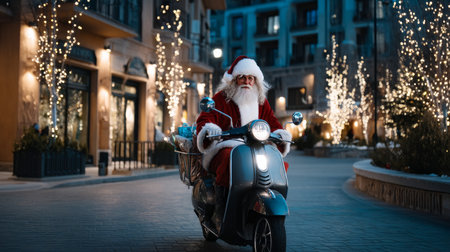 Merry Christmas and Happy New Year! A creative and unique Santa Claus imageの素材