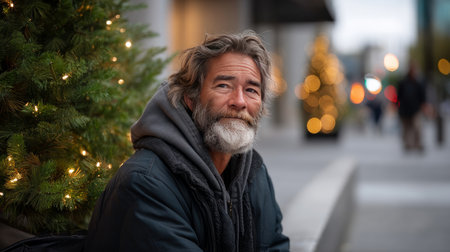 As a result of winter's cold, harshness, and warmth, holidays merge into one moment. The concept of loneliness and social support.の素材