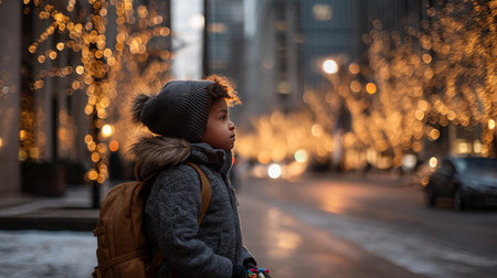 As a result of winter's cold, harshness, and warmth, holidays merge into one moment. The concept of loneliness and social support.の素材