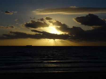 Sunset over the oceanの写真素材