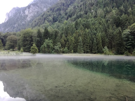 Mists over lakeの写真素材