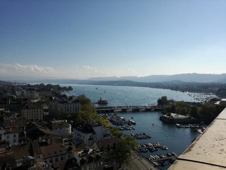 view over zurich lakeの写真素材