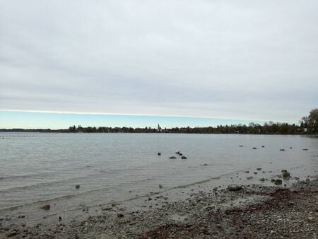Interesting cloud formation on Chiemseeの写真素材