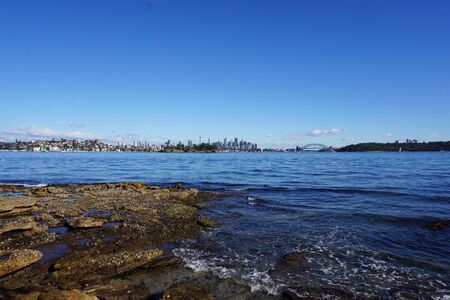 Sydney Skyline from secluded bayの写真素材