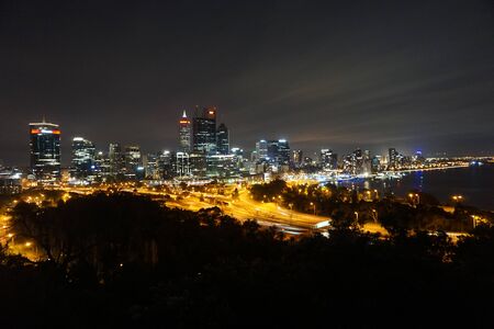 Perth skyline at nightの写真素材