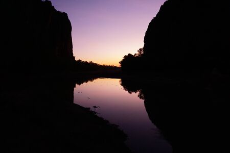 Windjana Gorge at Sunsetの写真素材