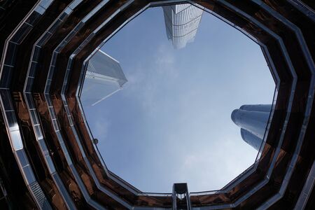 Hudson Yards from the inside of the vesselの写真素材