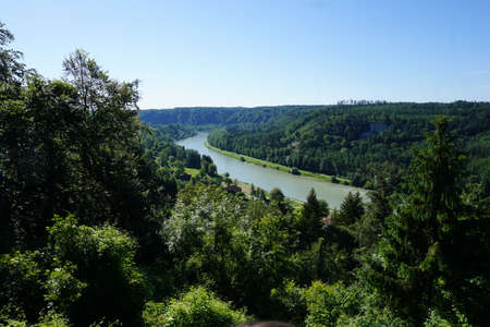 Salzach river near Burghausenの写真素材