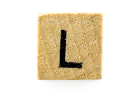 Wooden alphabet blocks with letters L (Isolated)の写真素材