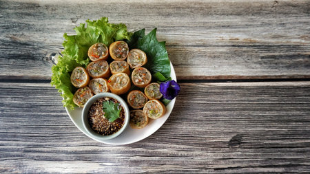 Vegetable Spring Rolls.の写真素材