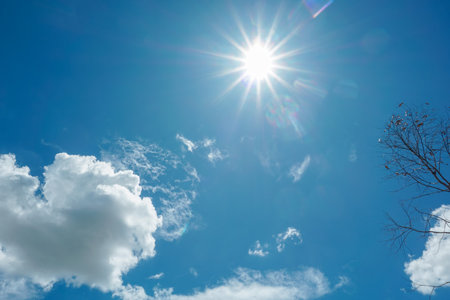 White cloud and blue sky background