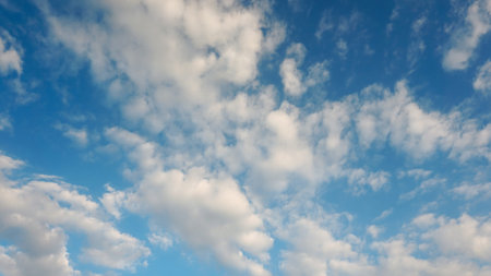 Blue sky with white clouds.