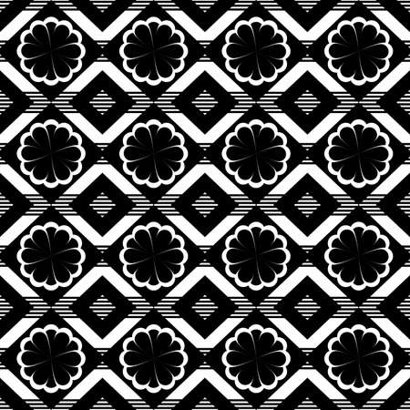 black and white  geometric ethnic seamless pattern  design for wallpaper, background, fabric, curtain, carpet, clothing, and wrapping.のイラスト素材