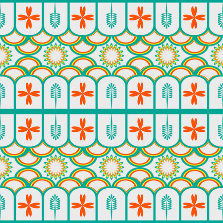 Colorful geometric ethnic seamless pattern design for wallpaper, background, fabric, curtain,...