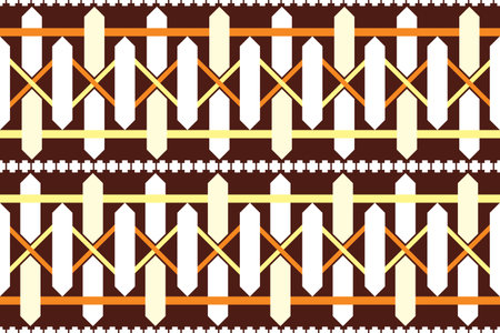 Seamless African pattern. Ethnic carpet with chevrons. Tribal vector texture. Aztec style. Geometric embroidery. Indian, Scandinavian, Gypsy, Mexican, African rug.のイラスト素材