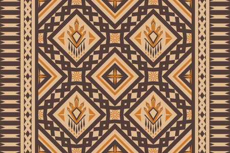 Geometric ethnic pattern traditional Design for background,carpet,wallpaper,clothing,wrapping,Batik,fabric,vector illustration embroidery style.のイラスト素材