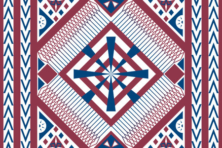 Geometric folklore ornament. Tribal ethnic vector texture. Seamless striped pattern in Aztec style....