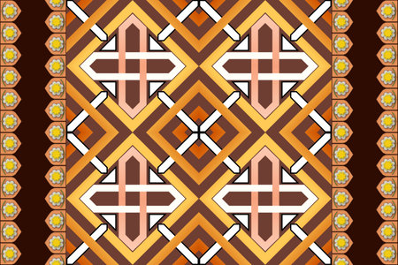 Geometric ethnic pattern traditional Design for background,carpet,wallpaper,clothing,wrapping,Batik,fabric,vector illustration embroidery style.のイラスト素材